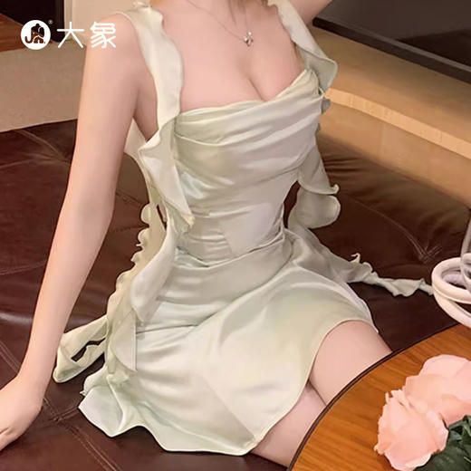 【双旦狂欢·钜惠来袭】 【轻奢情趣内衣】大象维多利亚冰丝吊带睡裙 仙气斩男 轻奢高级 商品图4