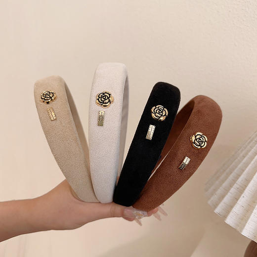 鹿鹿推荐 • 美拉德复古山茶花发箍 洗脸发饰 商品图1