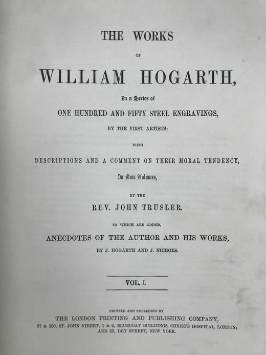 约19世纪后期 威廉·荷加斯画集（全2卷） 148幅版画插图 漆布精装16开 商品图2