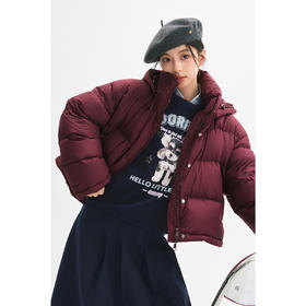 【严选】【90鸭绒】诗凡黎羽绒服24年冬新款高领连帽面包服小个子气质外套SFA180021