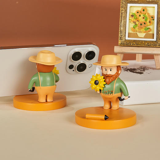 英国国家美术馆 萌版大师系列 萌版梵高 莫奈 手机支架摆件 情侣款 赠闺蜜女友 商品图3