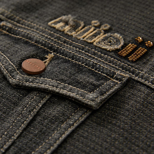 谜底牛仔外套女2024冬款复古风短款宽松多口袋夹克外套244MW1524 商品图3