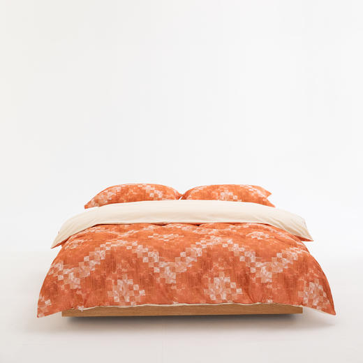 【全棉磨毛-朝露橙色】SCHIESSER舒雅生活雅系列全棉磨毛印花四件套-朝露橙风100%棉'11010124020301/2 商品图0