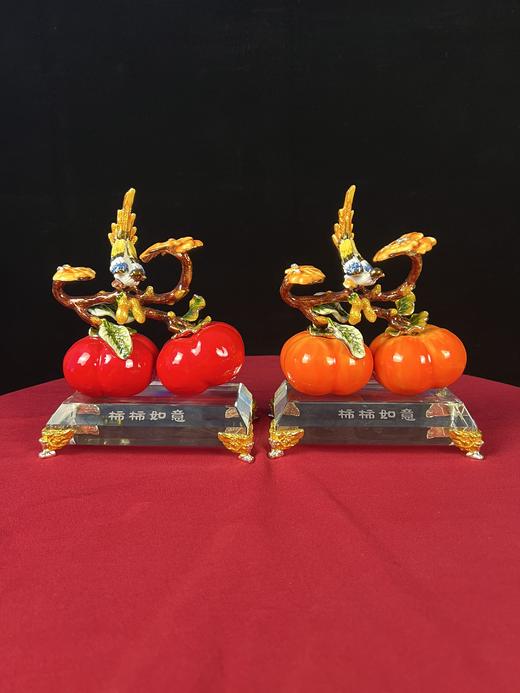 【彼达思】事事如意柿子摆件 红橙色18*9*20cm 商品图1