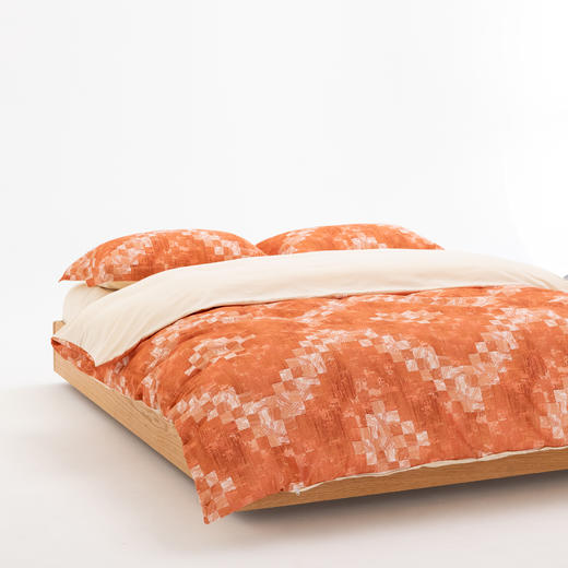 【全棉磨毛-朝露橙色】SCHIESSER舒雅生活雅系列全棉磨毛印花四件套-朝露橙风100%棉'11010124020301/2 商品图1