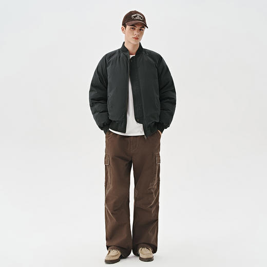 714street美式复古ma1飞行员夹克冬季新款立领棉服宽松短款外套男 商品图4