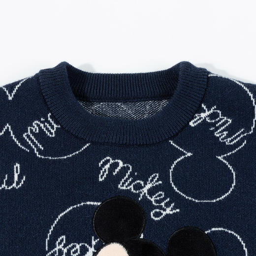 迪士尼【假期出游】24秋季新款男宝满印米奇针织衫可爱提花毛衣线衫ZD3DS041 商品图8
