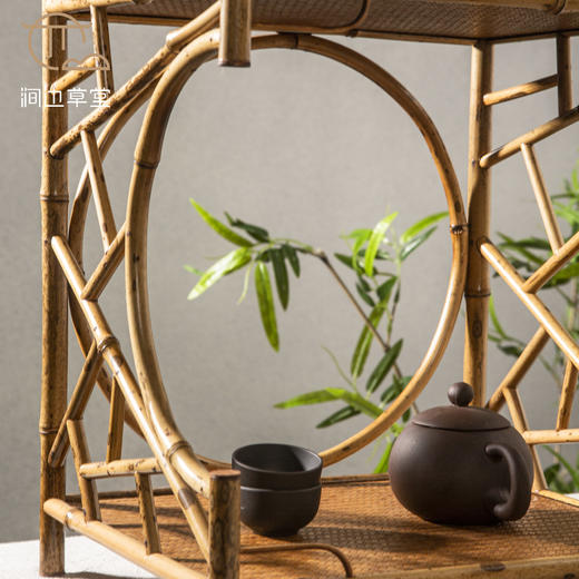 手工竹编照月文人茶棚 商品图4