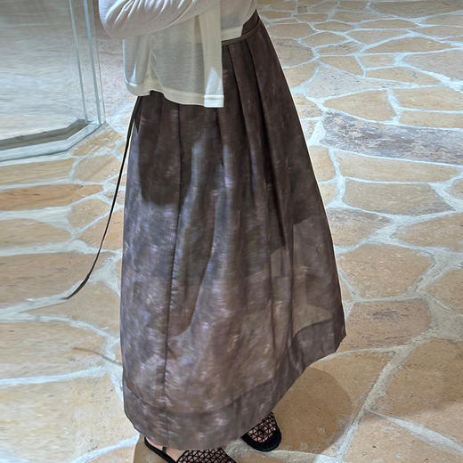 【顺丰包邮】34929 洛诗琳高货原创油画感竖纹肌理感仙气半身裙228 商品图3