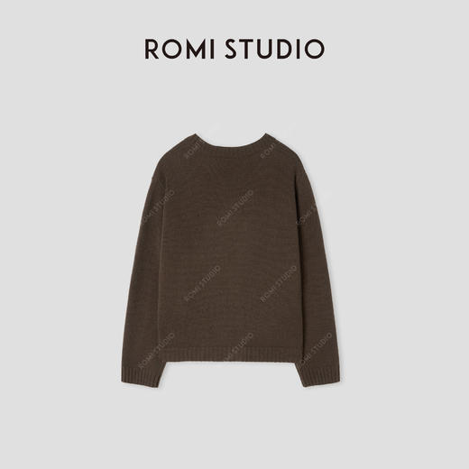 ROMI STUDIO“松弛随性”7针单边*羊毛V领软糯针织开衫 432CS281 商品图1