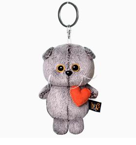 BUDIBASA巴迪宝思宝喜可猫+红色爱心结毛绒钥匙扣