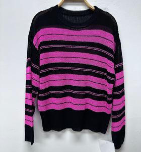 仓发12WS圆领拼色横条纹毛织上衣40123（条纹） 春季 402071032105