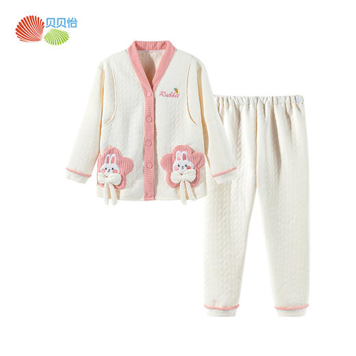 贝贝怡【孕产两穿】女士秋冬新款夹棉家居服可调节腰口侧边哺乳防走光ZB4DY005 商品图4