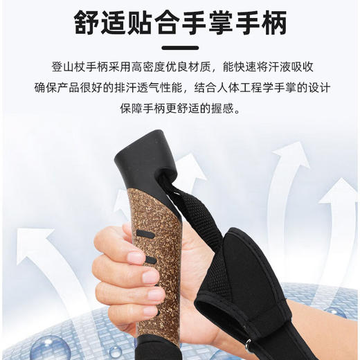 【小家电】趣游帮户外三节伸缩徒步登山杖 Q612 HF 商品图4