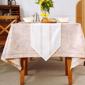 白色雏菊系列桌旗轻奢高端田园复古茶几高级感