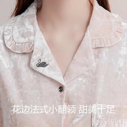 美季美优2024秋季新款睡衣女金丝绒天鹅绒女士可外穿家居服套装 商品图3