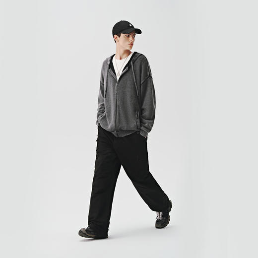 【非质量问题不退不换】714street水洗复古连帽毛衣男女秋冬新款宽松针织开衫外套情侣装 商品图1