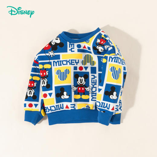 迪士尼【假期出游】24秋季新款男童加绒保暖卫衣时尚卡通米奇套头上衣ZD3DS047 商品图7