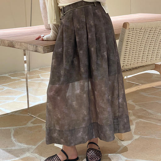 【顺丰包邮】34929 洛诗琳高货原创油画感竖纹肌理感仙气半身裙228 商品图2