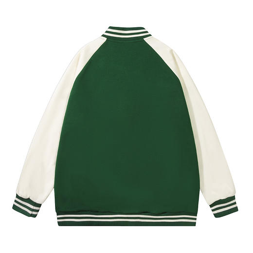 自由基地秋冬休闲宽松棒球服拼色插肩开衫320克外套男女情侣同款 NMJ-2020 商品图5