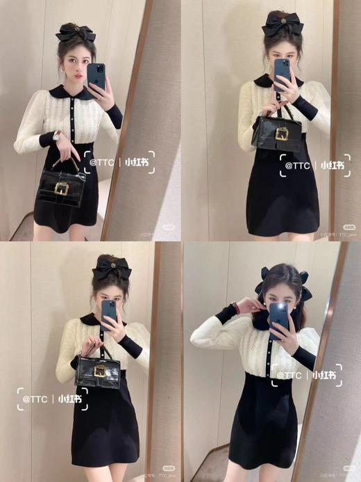 【S1】JORYA拼接毛衣连衣裙O161409D 商品图2