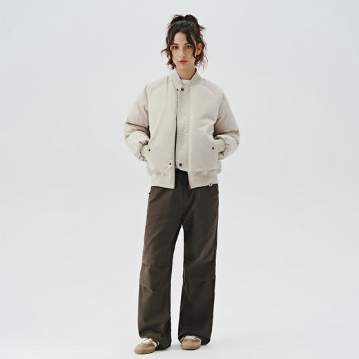 714street美式复古ma1飞行员夹克冬季新款立领棉服宽松短款外套男 商品图3