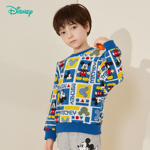 迪士尼【假期出游】24秋季新款男童加绒保暖卫衣时尚卡通米奇套头上衣ZD3DS047 商品图2
