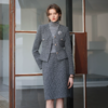 AD小香风套装2026新款爆款灰色羊毛呢子两件套轻熟风V领编织外套 商品缩略图0