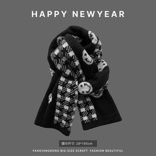 【这个冬天有它就够❗️百搭加厚黑色围巾】针织毛线材质，柔软舒适，精心挑选各种款式和图案，总有一款适合你，新款针织学生百搭加厚围脖保L 商品图10