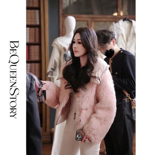 BeQueenStory【恋冬心结】重工轻奢气质托斯卡纳羊毛皮一体翻领皮草 商品图2