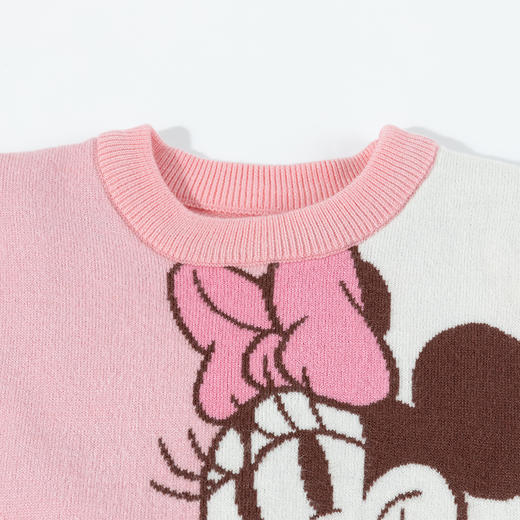 迪士尼【针织米妮软糯毛衣】女童秋季上新撞色儿童针织衫打底衫上衣秋装ZD3DS045 商品图4