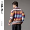 PINLI品立2024秋季新款男士渐变彩色条纹开衫毛衣宽松休闲针织衫GD243110192 商品缩略图5