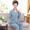【纯棉材质，贴身感知的细腻柔滑~】妈妈睡衣 女秋冬季纯棉长袖开衫 宽松中老年人加大码 家居服套装-QQ 商品缩略图2