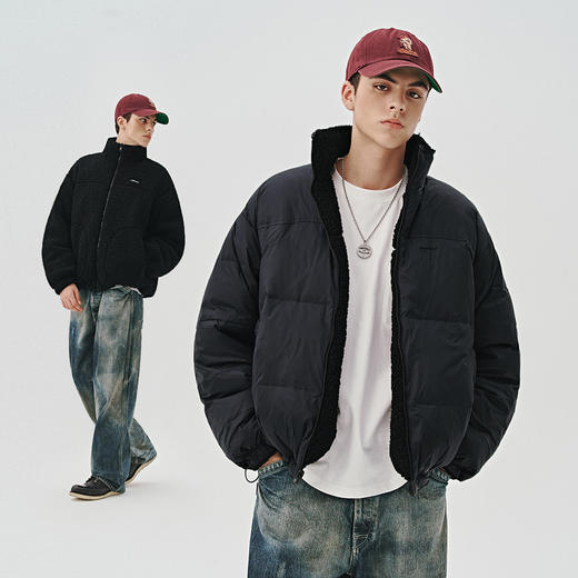 [两面穿]714street山系户外防风羽绒服男冬季新款羊羔绒羽绒外套 商品图1