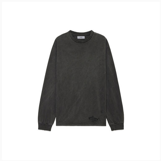 marka CREW NECK TEE L/S 印度有机棉水洗破坏长袖圆领T恤 商品图4