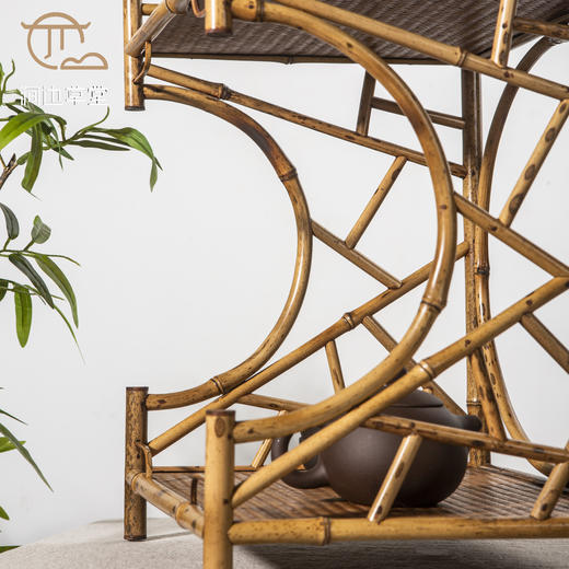 手工竹编照月文人茶棚 商品图5