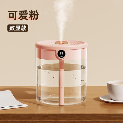 【新款2L双喷加湿器】usb大容量家用 静音卧室办公室小夜灯数显加湿器 商品图6