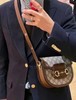 GUCCI古驰 Horsebit 1955 金色马街扣可调节肩带 帆布拼皮革饰边 帆布包马鞍包翻盖包 单肩包 迷你 男女同款情侣款 棕色（CB） 商品缩略图3