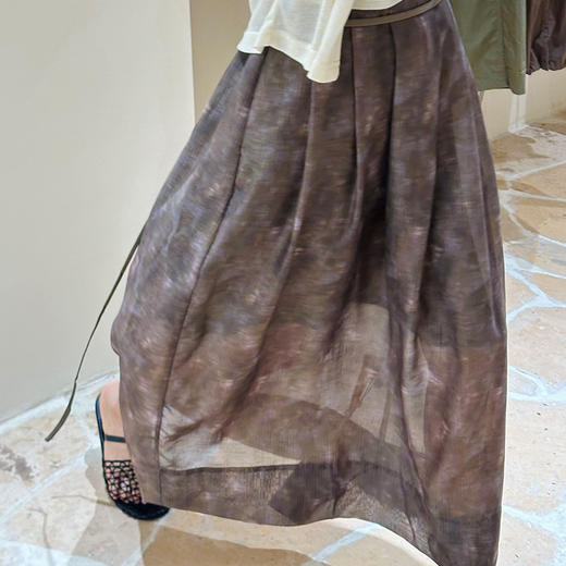 【顺丰包邮】34929 洛诗琳高货原创油画感竖纹肌理感仙气半身裙228 商品图1