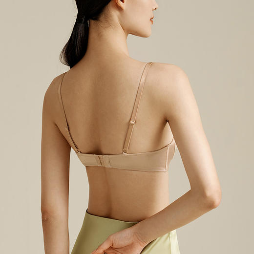 金三塔双面桑蚕丝文胸舒适透气侧收聚拢无钢圈三角杯内衣女新品（限价款）  NZFEC303 商品图3