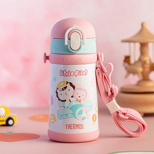 Thermos膳魔师儿童保温杯带吸管宝宝水杯3岁幼儿园316食品级400ml/SMS-TCKB-403SBW-DNA 商品图3