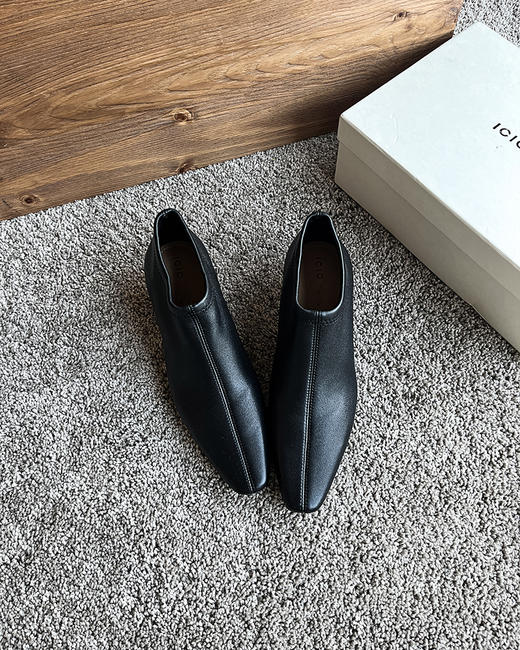 现货 THS 9.23-限时 之家 新款巨舒适弹力羊皮 秀气小方头高跟方跟皮鞋 高跟鞋 3色 BZ1209 商品图11