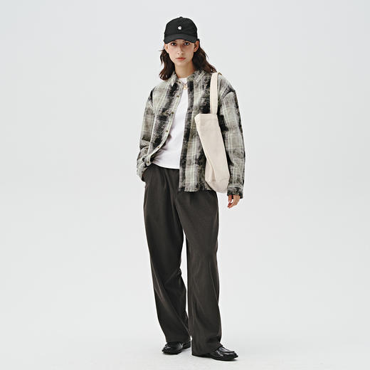 714street复古扎染格子长袖衬衫男高级感痞帅秋季新款宽松外套女 商品图4