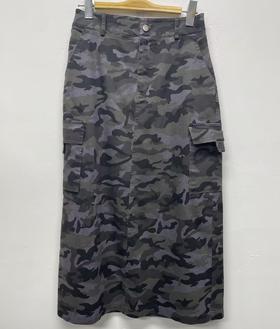 38WS高腰双口袋迷彩半身长裙40305（灰） 春季 408341032105