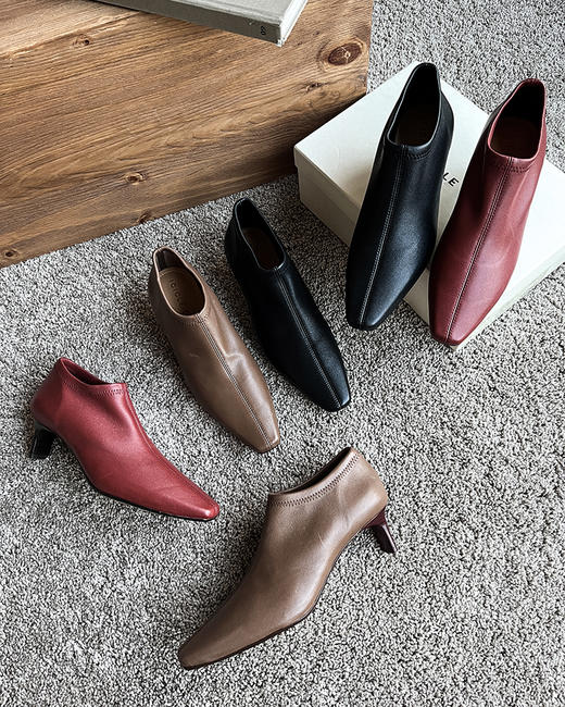 现货 THS 9.23-限时 之家 新款巨舒适弹力羊皮 秀气小方头高跟方跟皮鞋 高跟鞋 3色 BZ1209 商品图8