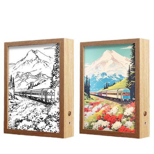 灯光画木质素描灯画卧室床头灯氛围灯装饰画创意礼品 商品图2