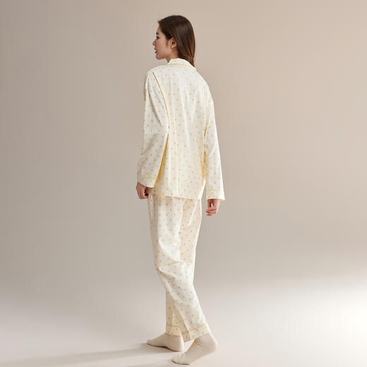 美季美优2024秋季新款睡衣女纯棉波点长袖女士可外穿家居服套装 商品图2