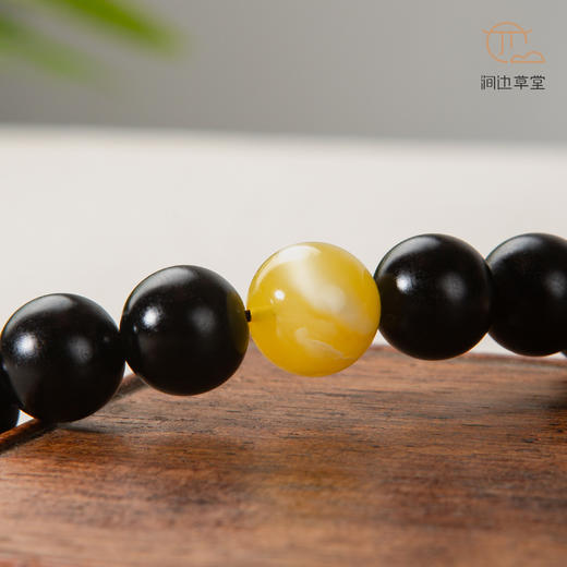 蜜蜡顶珠角乌家具老料制手串直径1.1cm 商品图5