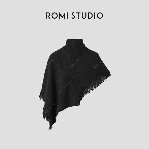 ROMI STUDIO “温柔已至” 高支羊毛混纺软糯流苏披肩围巾 446A9104 商品图1