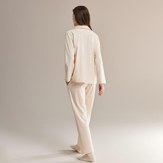 美季美优2024秋季新款睡衣女棉质带胸垫长袖女士可外穿家居服套装 商品图2